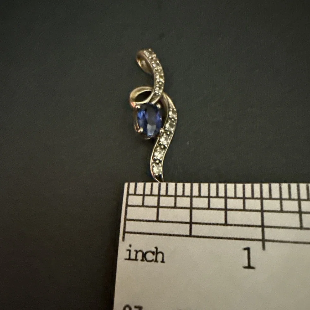 Topaz White Sapphire Infinity Pendant 925 Sterling Silver‎ Vintage